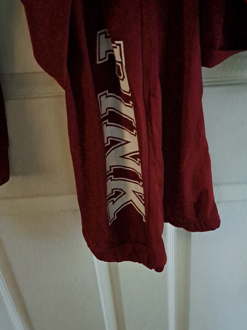 PINK Victoria's Secret Burgundy Zip Hoodie & Joggers Set - Picture 4 of 5